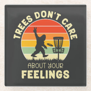 Grappig Retro Disc Golf ontwerp   Frisbee-liefhebb Glazen Onderzetter
