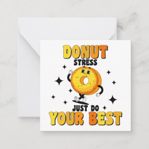 Grappig Retro Donut motivatie Quote Notitiekaartje