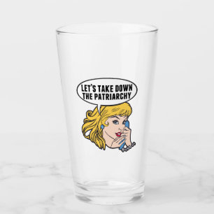 Grappig Retro Feministische Pop Art Anti-Patriarch Glas
