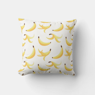 Grappig Retro Geel Banaan Patroon Feest Bewerkbaar Kussen