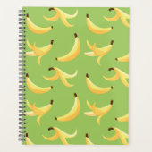 Grappig Retro Geel Banaan Patroon Feest Bewerkbaar Planner (Voorkant)