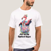 Grappig Retro Hippie Flamingo Flower Kind T-shirt (Voorkant)