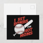 Grappig retro honkbal ik hit bommen voor hete moed briefkaart (Voorkant / Achterkant)