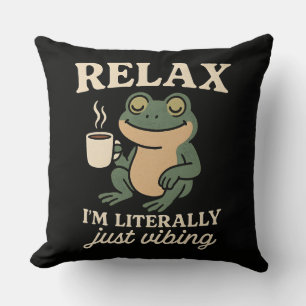 Grappig Retro Kikker Trillende Aesthetic Meme T-Sh Kussen