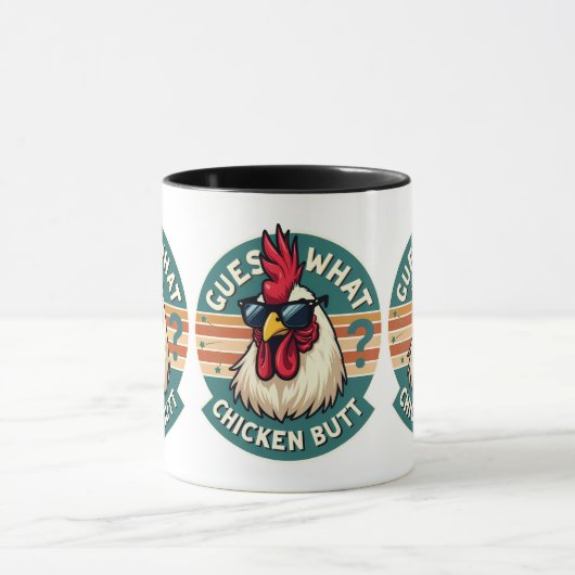 Grappig retro kip kont grap ontwerp mok (Midden)
