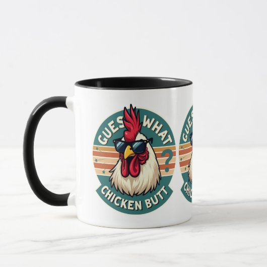 Grappig retro kip kont grap ontwerp mok (Links)
