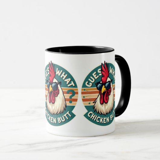 Grappig retro kip kont grap ontwerp mok (Voorkant rechts)