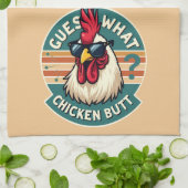 Grappig retro kip kont grap ontwerp theedoek (Gevouwen)