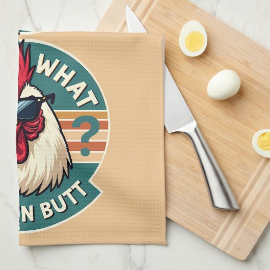 Grappig retro kip kont grap ontwerp theedoek (Quarter Fold)