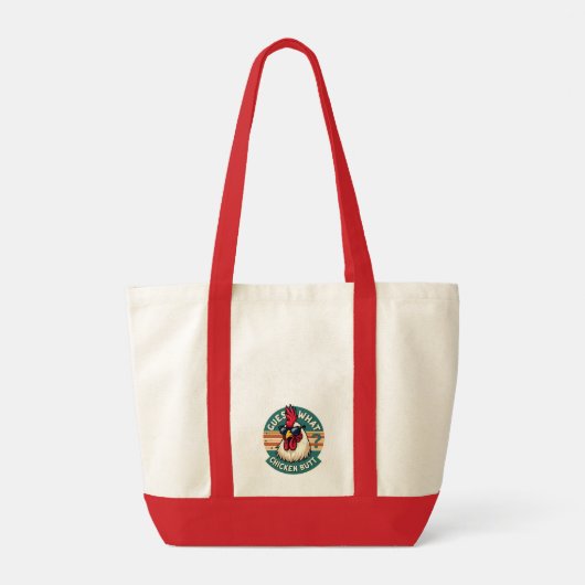 Grappig retro kip kont grap ontwerp tote bag (Achterkant)