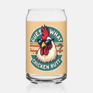 Grappig Retro Kippenkont Grappenontwerp Blikvorm Glas