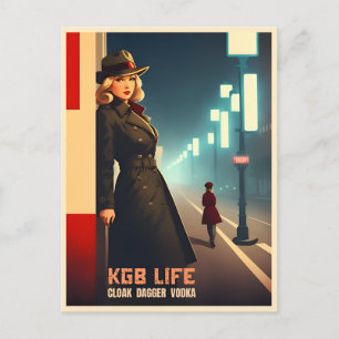 Grappig Retro Koude Oorlog Sovjet-USSR KGB Humor Briefkaart