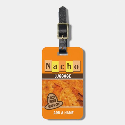 Grappig Retro Nacho Bagagelabel (Voorkant verticaal)