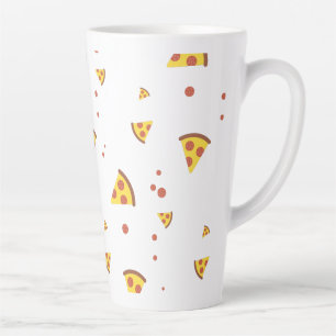 Grappig Retro Pepperoni Pizza Minimalistisch Patro Latte Mok