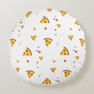 Grappig Retro Pepperoni Pizza Minimalistisch Patro Rond Kussen