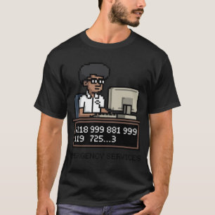 Grappig Retro Pixel Art Noodnummer Premium T-shirt