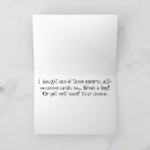 Grappig Retro Ski Vakantie Wenskaart Kaart (Binnen)