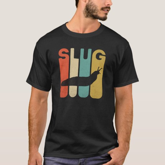 Grappig  retro Slug zwart T-shirt (Voorkant)