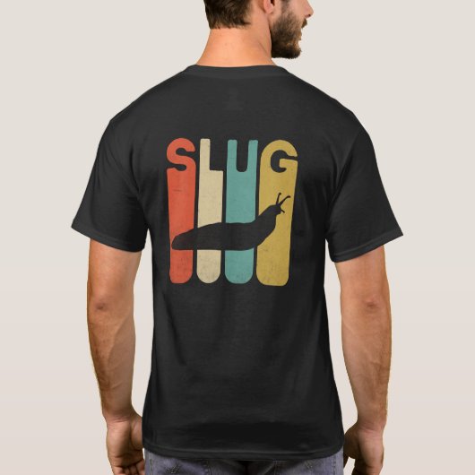 Grappig  retro Slug zwart T-shirt (Achterkant)