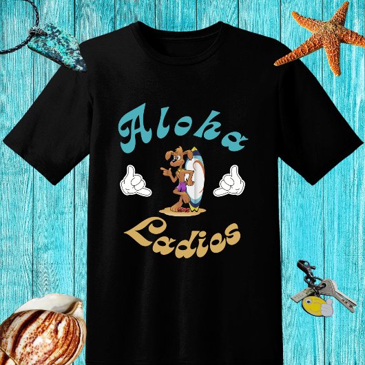 Grappig retro surf ontwerp met hond - Aloha T-shirt