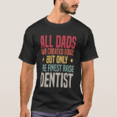 Grappig Retro  Tandarts Papa Pensioen Zwart T-shirt (Voorkant)