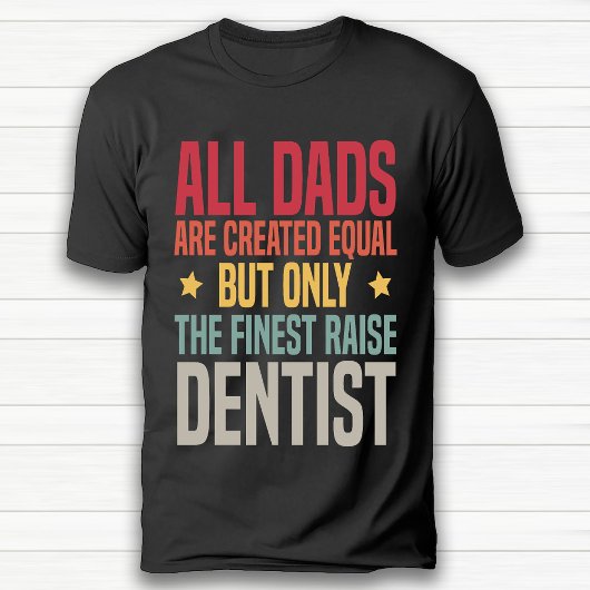 Grappig Retro  Tandarts Papa Pensioen Zwart T-shirt