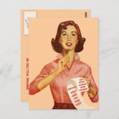 Grappig retro voorstel briefkaart (Voorkant / Achterkant)