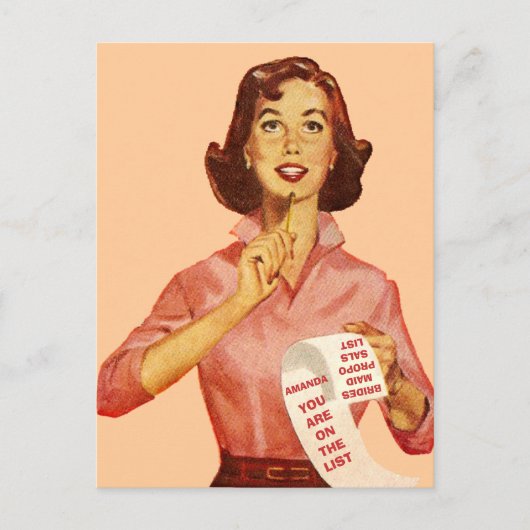 Grappig retro voorstel briefkaart (Voorkant)