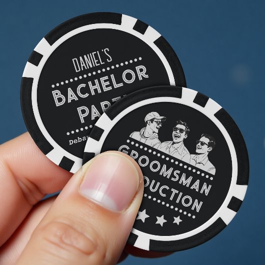 Grappig Retro  Zwart-wit vrijgezellenfeest Poker Chips