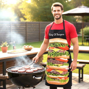 Grappig Reuzenhamburger Barbecue Thema Schort