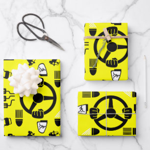 Grappig rijinstructeur cadeau inpakpapier vel