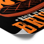 Grappig risico voor de Brisket Grilling BBQ Poster (Hoek)