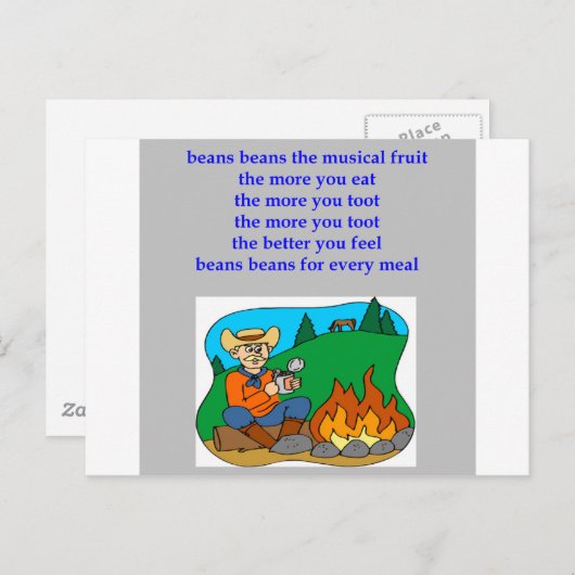 grappig ritme van flatulentie briefkaart (Voorkant / Achterkant)