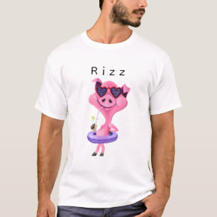 Grappig Rizz T-shirt met Feestvarken