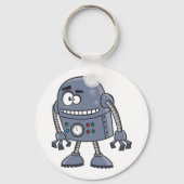 Grappig Robot Karakter Schattig Blauw Retro Sleutelhanger (Voorkant)