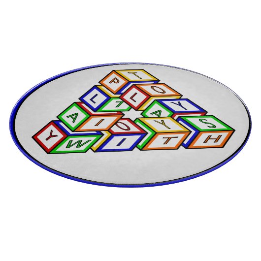 Grappig Rood Blauw Geel Groen Kind Speelgoed Block Snijplank (Hoek)