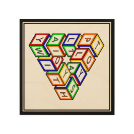 Grappig Rood Blauw Geel Groen Speelgoed Blokkeert  Hout Afdruk