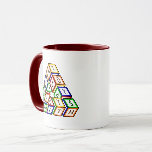 Grappig Rood Blauw Geel Groen Speelgoed Blokkeert Mok (Voorkant links)