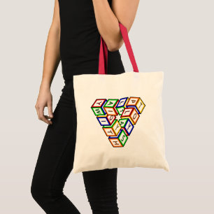 Grappig Rood Blauw Geel Groene Speelgoed Blokken V Tote Bag