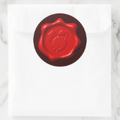 Grappig Rood Faux Wax Seal Bunny Ronde Sticker (Tas)