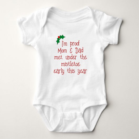 Grappig Rood & Groen Vakantie Mistletoe Baby Bodys Romper (Voorkant)