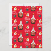 Grappig Rood Kawaii Sushi Feestelijk Kerstfeest Kaart (Achterkant)