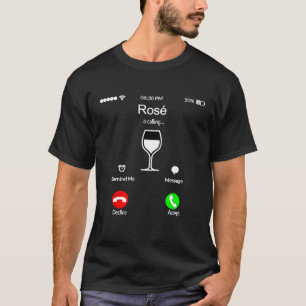 Grappig rood wijnliefhebber Roos bellen volwassen T-shirt