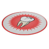 Grappig Rood Wit Beige Extracted Molar Starburst Snijplank (Hoek)