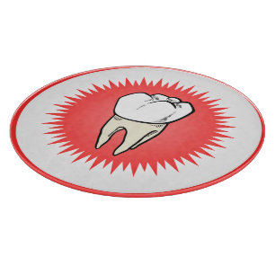 Grappig Rood Wit Beige Extracted Molar Starburst Snijplank