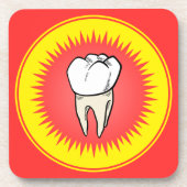 Grappig rood wit geel geëxtraheerd molar starburst bier onderzetter (Voorkant)