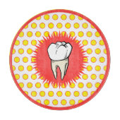 Grappig rood wit geel geëxtraheerd molar starburst snijplank (Voorkant)