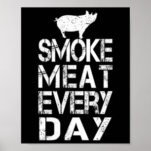 Grappig rookvlees elke dag vader's vader BBQ Manne Poster