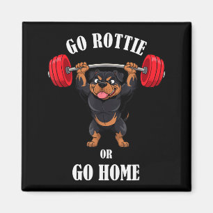 Grappig Rottweiler Workout Shirt Rottie Fitness Gy Magneet