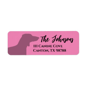 Grappig Roze Dachshond Hond Adres Etiket